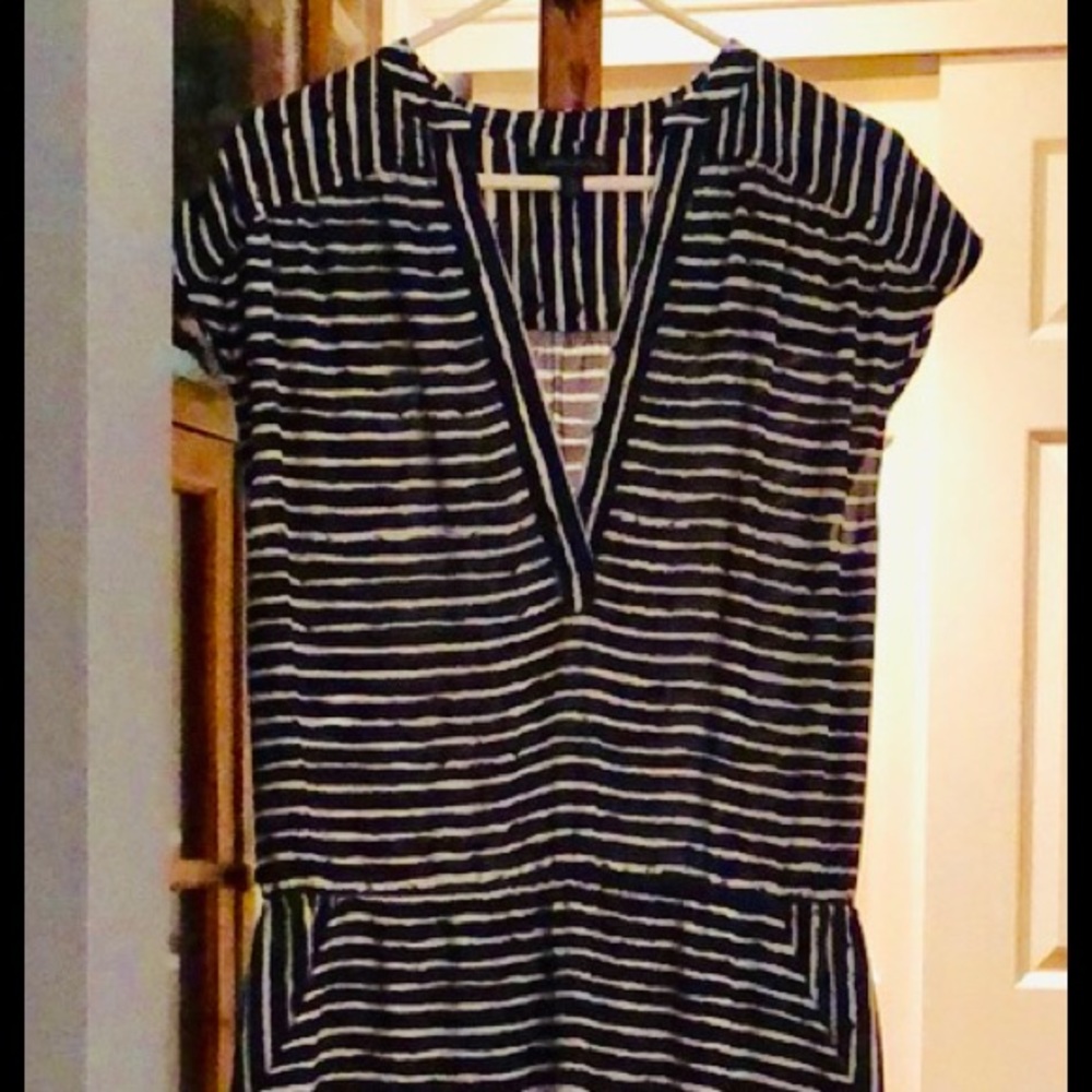 Banana Republic Navy/White Stripe Dress